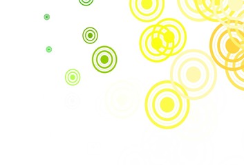 Light Green, Red vector pattern with spheres, lines.