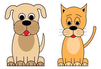 Dog and Cat Vector illustration