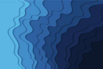 Fototapeta premium Abstract curved wave with blur effect for your design. Illustration with curves lines. Wavy paper cut background. Blur.