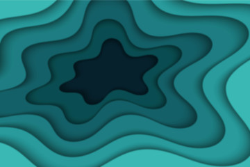 Abstract curved wave with blur effect for your design. Illustration with curves lines. Wavy paper cut background. Blur.