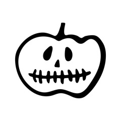 Vector halloween pumpkin clipart. Funny, cute illustration for seasonal design, textile, decoration kids playroom or greeting card. Hand drawn prints and doodle.