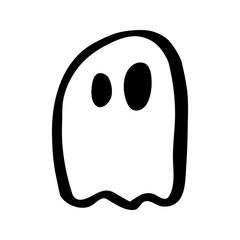 Vector halloween ghost clipart. Funny, cute illustration for seasonal design, textile, decoration kids playroom or greeting card. Hand drawn prints and doodle.
