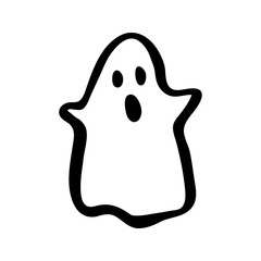 Vector halloween ghost clipart. Funny, cute illustration for seasonal design, textile, decoration kids playroom or greeting card. Hand drawn prints and doodle.