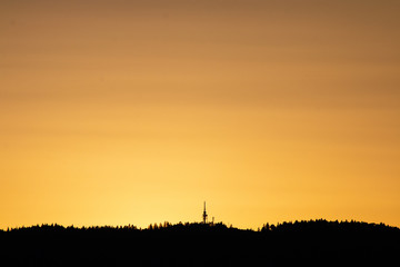 Fototapeta premium Coucher de soleil sur le Mont du Chat