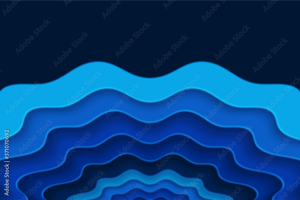 Poster abstract curved wave with blur effect for your design. illustration with curves lines. wavy paper cu