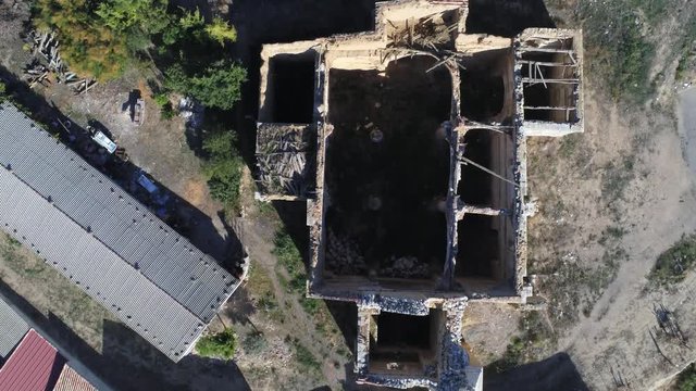 Beautiful village with castle. Torrelobaton. Valladolid, Spain. Aerial Drone Footage