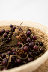christmas wreath on white background