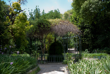 National Gardens, Athens, Greece, May 2020: The National/Royal gardens deserted during the coronavirus quarantine 