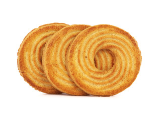 Butter ring biscuits isolated on white