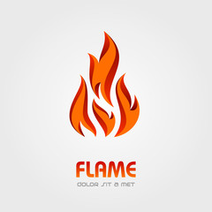 Flame of Fire Logo abstract vector design element template, Creative concept business logotype, Vector illustration Eps 10