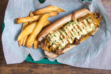 Hot dog. Bread, meat.