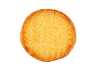 Single butter crisp biscuit isolated on white