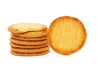 Butter crisp biscuits isolated on white