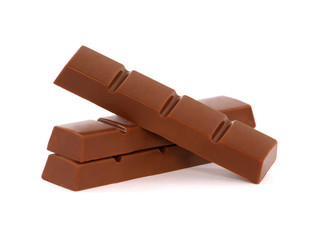 Chocolate bars isolated on white
