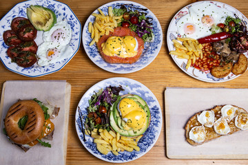 Assortment of different homemade brunches