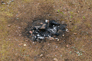 Bonfire site after the fire.