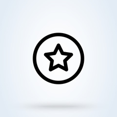 Star favorite or best choice in linear. rating symbol. Black star line icon, vector illustration.