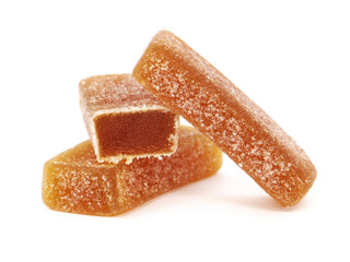 Fruit jelly bars isolated on white