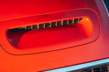 Air intake in the sport car hood