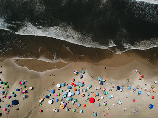 A bird perspective of a sunny day at the beach