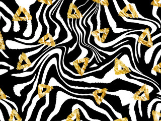 Fototapeta na wymiar zebra pattern with geometric print