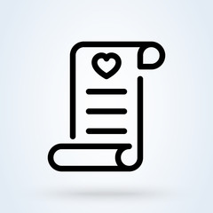 Wish list linear style. wishlist line icon. Illustration favorite wishlist.