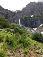 waterfall in the mountains Cerro Tronador