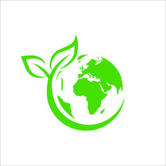 Green ecology icon set. Save green vector collection.
