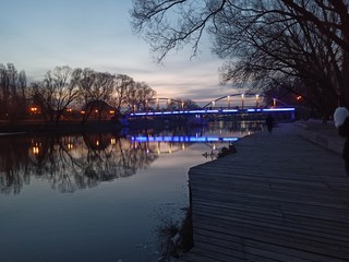 sunset on the river