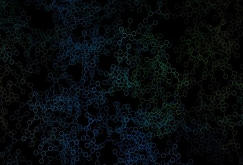 Dark Blue, Green vector template with artificial intelligence structure.