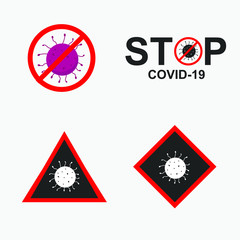 sign stop corona virus 