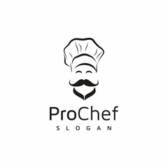 Chef logo, Mustache with Chef Hat logo design inspiration