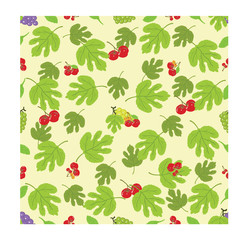 Seamless Pattern with Fruits as Object
