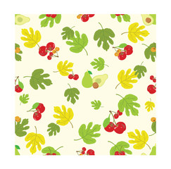 Seamless Pattern with Fruits as Object