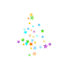 Rainbow Festive Confetti. Carnival Star Falling.