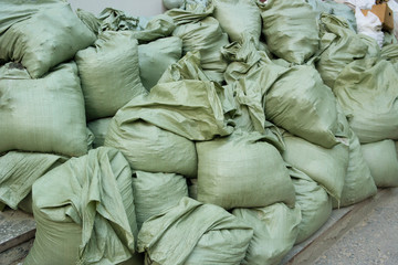 A lot of bags full of waste 