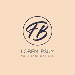 Initial letter logo FB,  BF, logo template, with circle shape