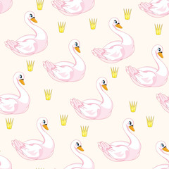 Swan seamless pattern