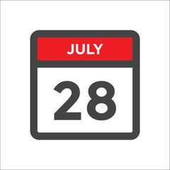 July 28 calendar icon with day of month