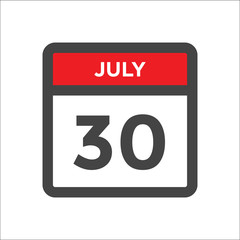 July 30 calendar icon with day of month