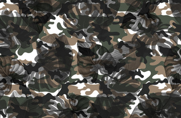 camouflage with leaves pattern