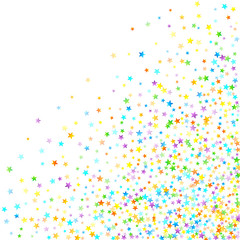 Rainbow Festive Confetti. Carnival Star Falling.