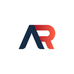 Initial letter logo AR, RA, logo template
