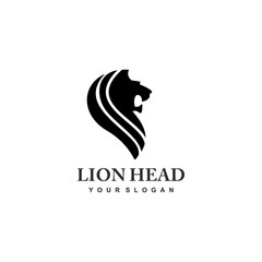 Fototapeta premium creative vector illustration of lion king head symbol