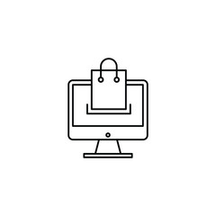Online shopping outline icon