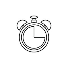 Alarm clock outline icon logo