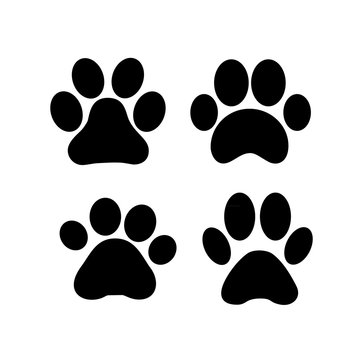 animal paw print shapes icons