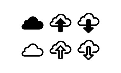 Cloud storage icon. Outline and glyph style