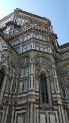 Fototapeta premium Up close view of the architecture of the basilica in Florence Italy