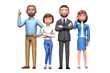Fototapeta na wymiar Illustration of a team of business people created in 3d rendering